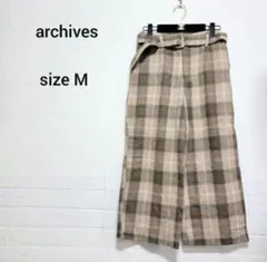 ❣️詰め放題対象❣️冬物最終価格　アルシーヴ☆　ワイドパンツ　チェック　ブラウン