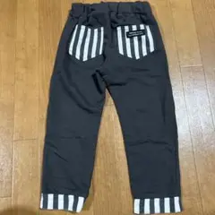 黒 ストライプポケット ロングパンツ 95-105cm
