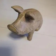 木製 豚型インテリアオブジェ