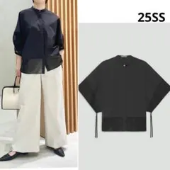 美品 25SS セオリーリュクス LUXE COTTON ブラウス 黒 38