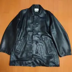 YOKE Cut-Off Leather Car Coat(BLACK)のサムネイル
