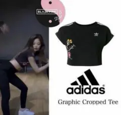 adidas Originals/アディダス クロップド 半袖Tシャツ 刺繍