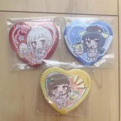 蓮ノ空　サンリオ　ハート缶バッジ　3点