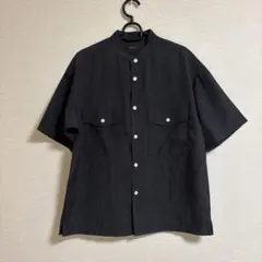RAGE BLUE ノーカラー　シャツ　ブラックのサムネイル