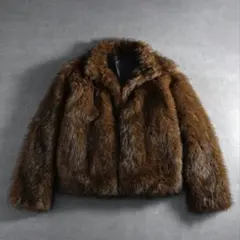 90s ブラウン ファーショートジャケットsupreme stussy