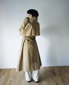 新品未使用fashiru レイヤードヨークステンカラーコートベージュミドル