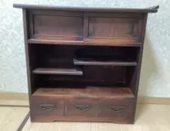 茶箪笥 玉杢 違い棚 多収納 水屋 昭和レトロ インテリア 古道具 木製 茶箪笥 玉杢 違い棚 多収納 水屋 昭和レトロ インテリア 古道具 木製