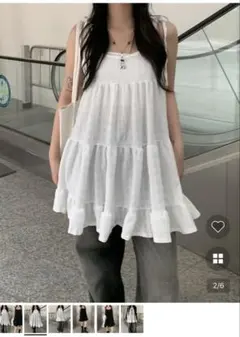 【完売商品】NUGU ティアードノースリーブワンピース