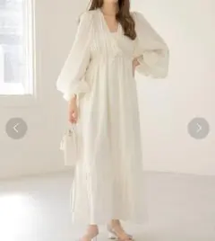 Heather バックシャンカシュクールロングワンピースのサムネイル