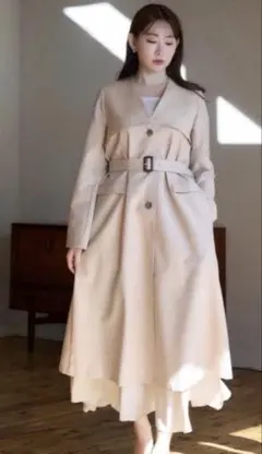 emmi meets aya】 撥水フーディーチェックロングコート - メルカリ
