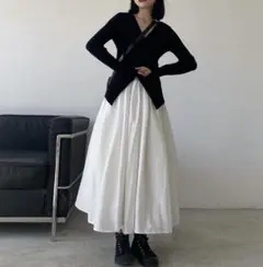 long double flare skirt