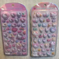 コットンパフィーシール　ハローキティ2セット (サンリオシール3枚おまけ付き)