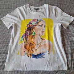 ZARA 　Tシャツ　イラスト女性　レディース　Mサイズ