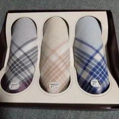 綿100% チェック柄ハンカチ 3枚セット