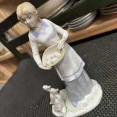 ロイヤルコペンハーゲン アヒルと歩く少女 陶磁器置物 クリスチャン