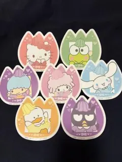 サンリオ ナムコで推し色 おたのしみくじ C賞 ステッカー キティ 7枚セット