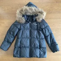 BLUE CROSS黒 ダウンコート ファー付きＬ