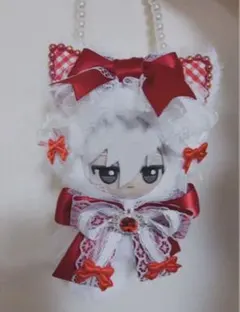 ぬい服ちびぐるみ10cm可愛いレースリボンお姫様猫キャンディパール付き着せ替え服