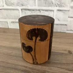 D-4 秋田伝統工芸 樺細工 茶筒 桜皮細工 昭和レトロ ビンテージ 古道具