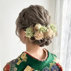 髪飾り【6704】ヘッドパーツ　プリザーブドフラワー　結婚式　成人式　卒業式　袴のサムネイル