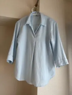 UNIQLO ライトブルー 五分袖シャツ S