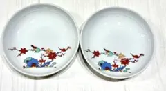 【新品.未使用】和柄 小皿 2枚セット うぐいす 梅柄 約9.5cm 豆皿