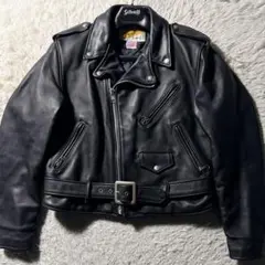 【米国製】schott ライダースジャケット 618 本革　ブラック 42
