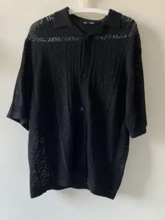 GU ニットポロシャツ ブラック Lのサムネイル
