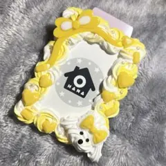 【現品】ホイップデコ トレカケース トイプードル 2色絞りリボン 黄色イエロー