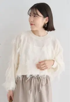 Green Parks フリンジニットプルオーバー F