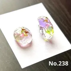 238 ハンドメイドピアス　イヤリング　ノンホール　レジン　シェル　プチプラ
