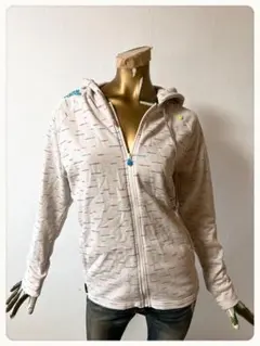 ☘️T23916☘️adidas 総柄 ジップアップ フード パーカー S