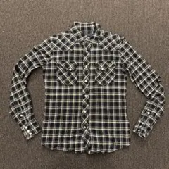 90s POLO SPORT ポロスポーツ ネルシャツ スタッズボタン 黒白