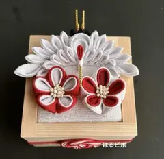 つまみ細工のリングピロー 和 鶴 ＮＯ416