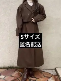 【匿名配送】 GRL フェイクウールショート丈ジャケット×ワンピース tg570