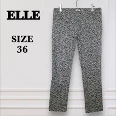 美品【エル ELLE】花柄 総柄 コーデュロイ ストレート パンツ（M）小花柄