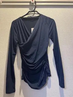 【タグ付き】ZARA ネイビー ラップスタイル 長袖Tシャツ Sサイズ