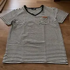 美品　GLAZOS ボーダーVネックTシャツのサムネイル