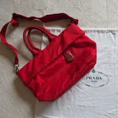 PRADA 赤 トート斜めがけ2wayバッグ