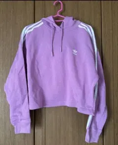 adidas originals パープル　フード付きトレーナー Sサイズのサムネイル
