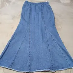 andme デニムフレアロングスカート