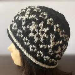 ビーニー キャップ　クロシェハット　クラッシャーハット　ニット帽子　棒針編み