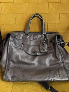 COACH コーチ メタリックブラウン ハンドバッグ