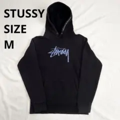 STUSSY ストューシー センター刺繍 ビッグロゴ パーカー フード刺繍 短丈