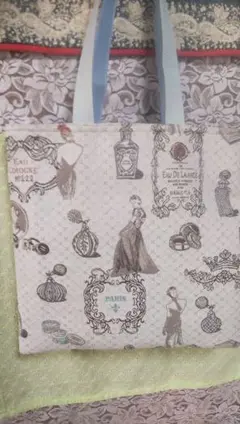Paris柄ジャガード織トートバッグ