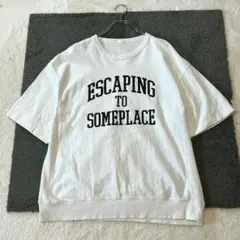 ☆【ジーユー】L 白 Tシャツ コットン カジュアル ラウンドネック 男女兼用