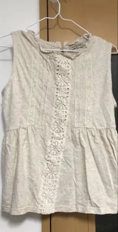 サマンサモスモス スタンドネックレースノースリーブカットソー フリル キナリ