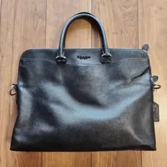 COACH ブラック レザー ビジネスバッグ - メルカリ