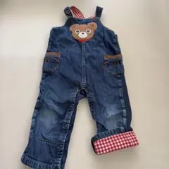 MIKI HOUSE デニムオーバーオール くま 90cm