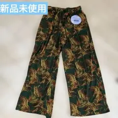 葉柄ワイドパンツ ゴムウエスト